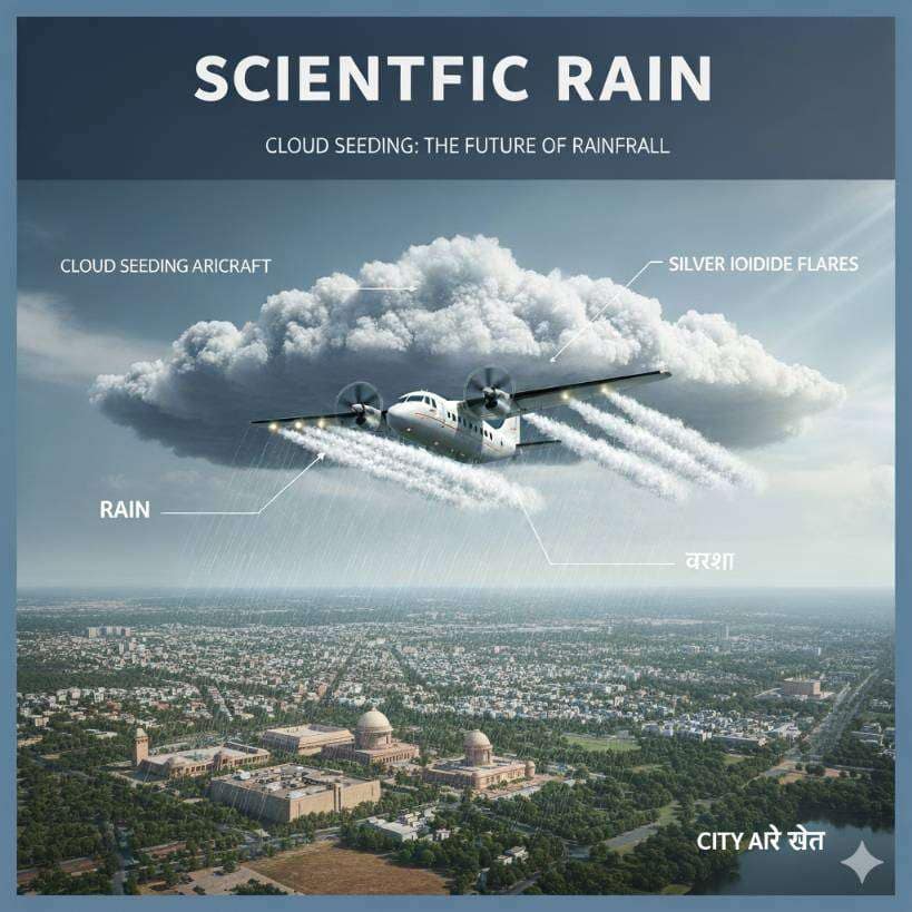 दिल्ली  में होगी कृत्रिम बारिश,क्लाउड सीडिंग Cloud seeding. 